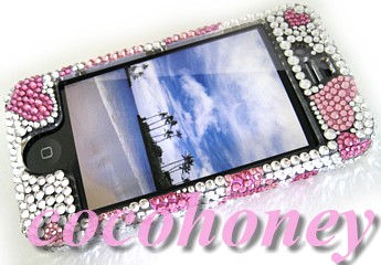 iPhone4デコ電ケース◇ハートプッチいっぱいデザイン